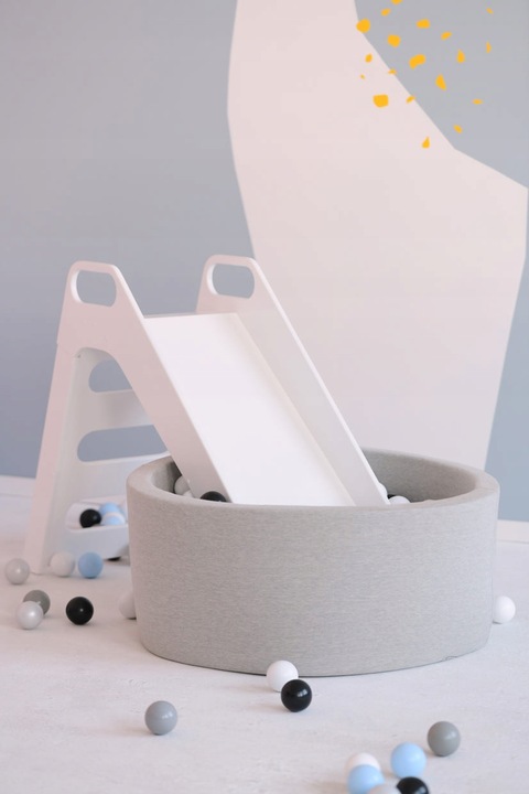 Suchy Basen z Kulkami 90x30 dla Dzieci Szary Smart 200 piłek MISIOO