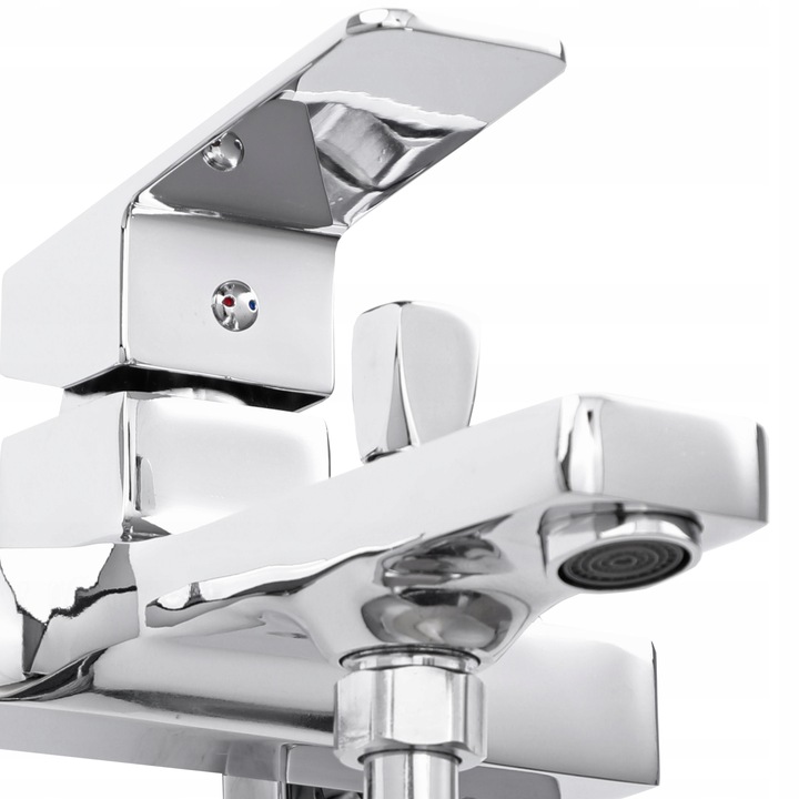 Bateria wannowa z prysznicem ścienna chrom srebrna kran do wanny YOKA HOME