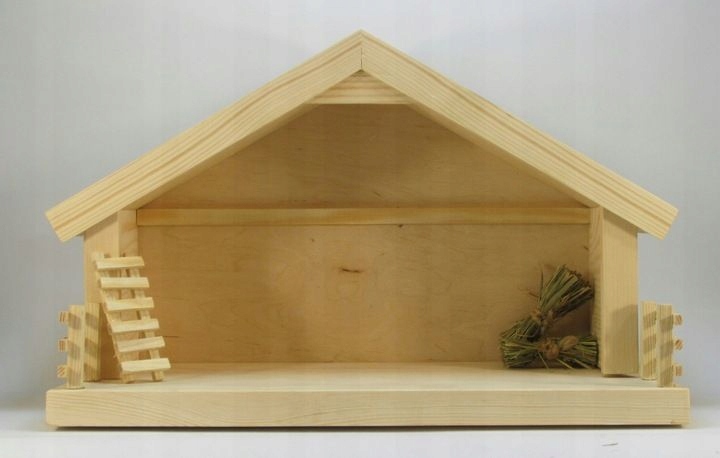 Szopka bożonarodzeniowa stajenka naturalna sosnowa +oświetlenie led 8-11cm