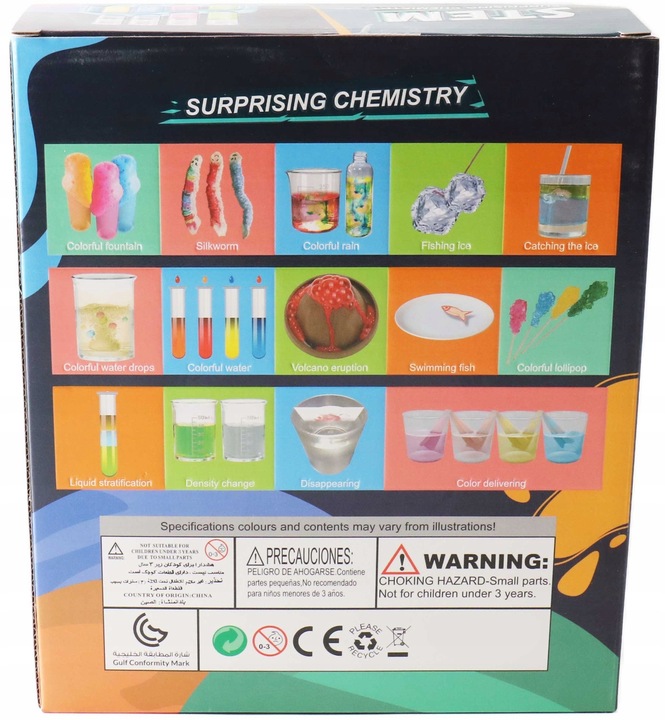 Zestaw Edukacyjny 14 Eksperymentów Mały Chemik Wulkan Nauka Zabawa Wybuch