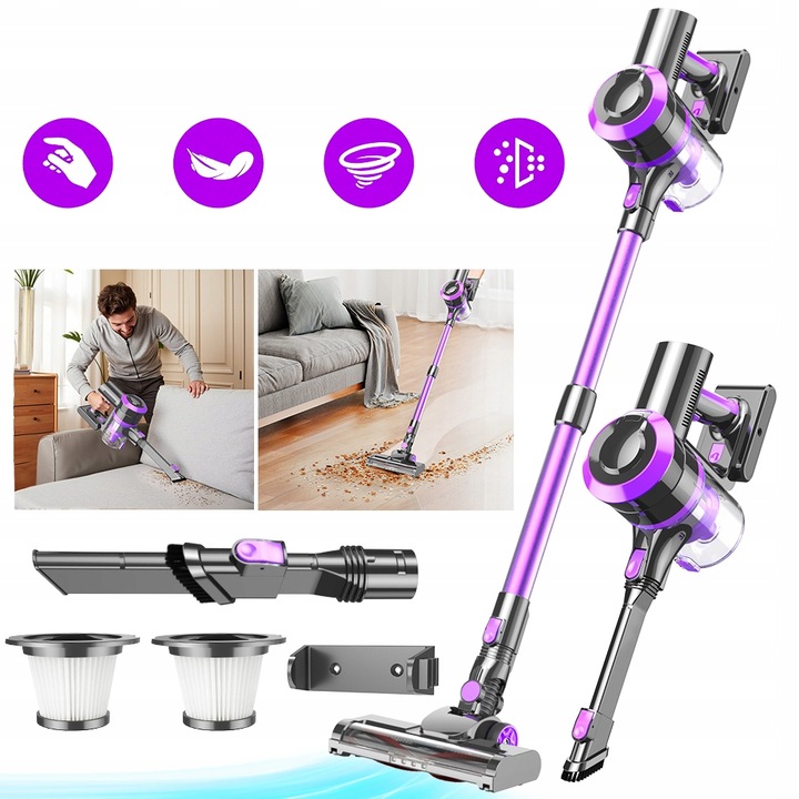 ODKURZACZ AKUMULATOROWY PIONOWY RĘCZNY BEZPRZEWODOWY 400W 4W1 30kPa DO DOMU