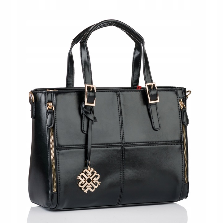 Torebka Damska do pracy SHOPPER MONNARI NA RAMIĘ Aktówka Czarna Premium