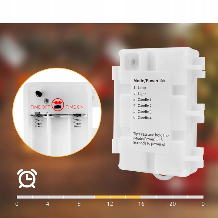 LAMPKI CHOINKOWE ŚWIECE ŚWIECZKI LED 40SZT WEWNĄTRZ/ZEWNĄTRZ - PILOT TIMER