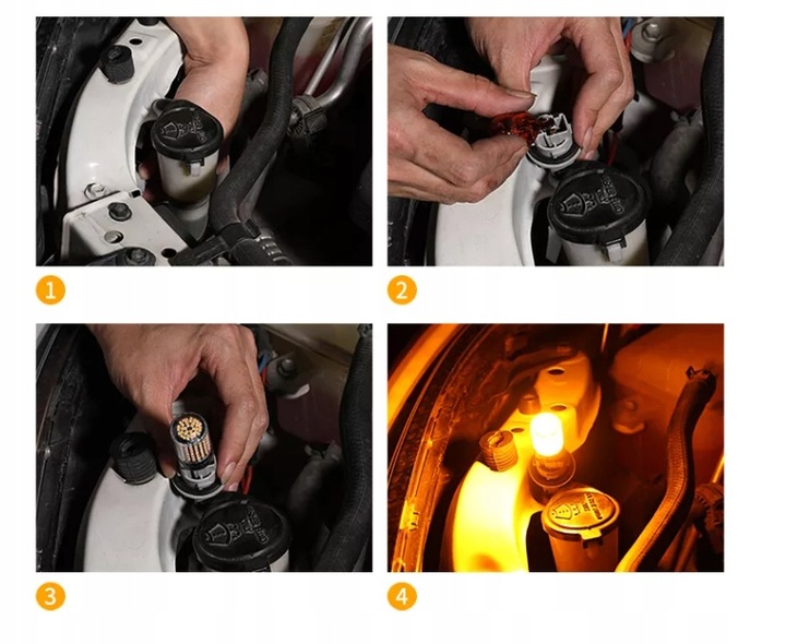 ŻARÓWKI LED BAU15S KIERUNKOWSKAZY POMARAŃCZOWE CAN