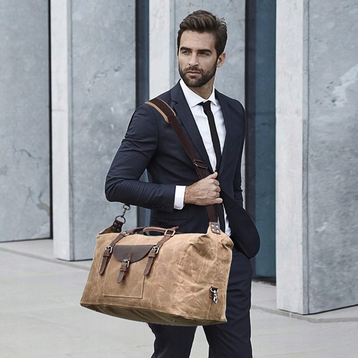 Duża pojemna torba podróżna paskiem na ramię Turystyczna Pojemna 54x27x32cm