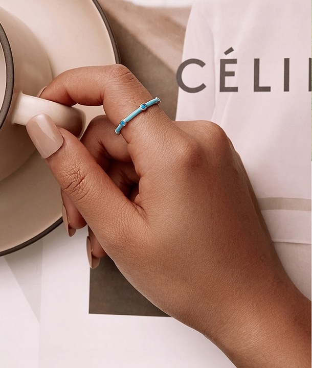 Pierścionek turkusowy regulowany srebro +pudełko