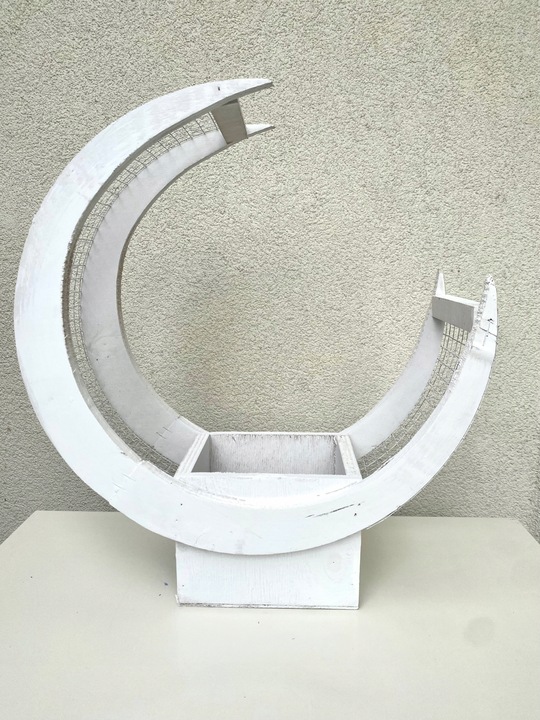 Księżyc stroik podstawa do kompozycji kwiatowej biała