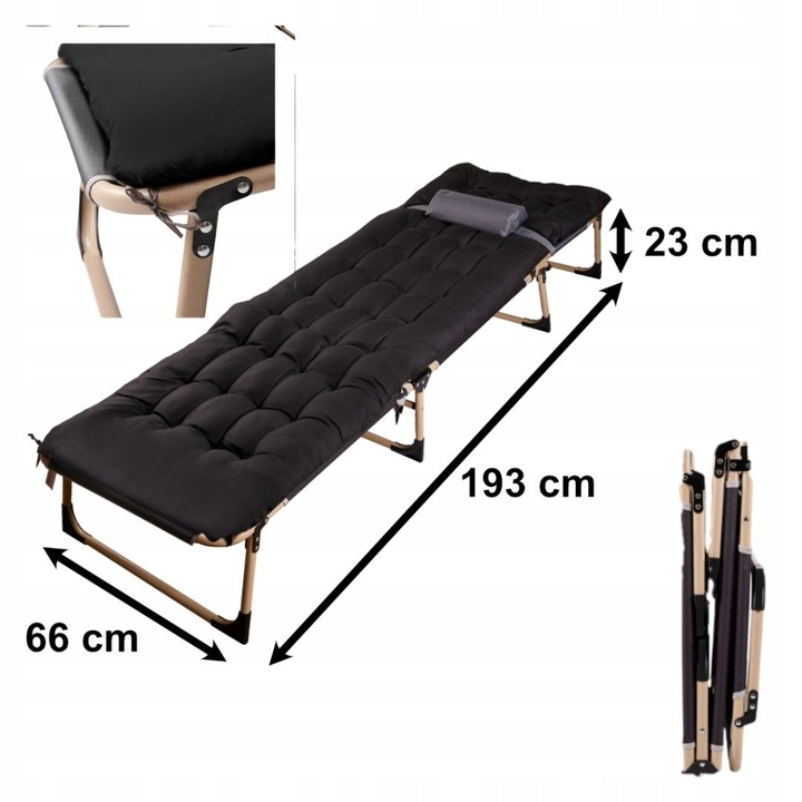 Leżak Ogrodowy Łóżko Polowe Z Materacem Do Domu Ogrodu Na Biwak