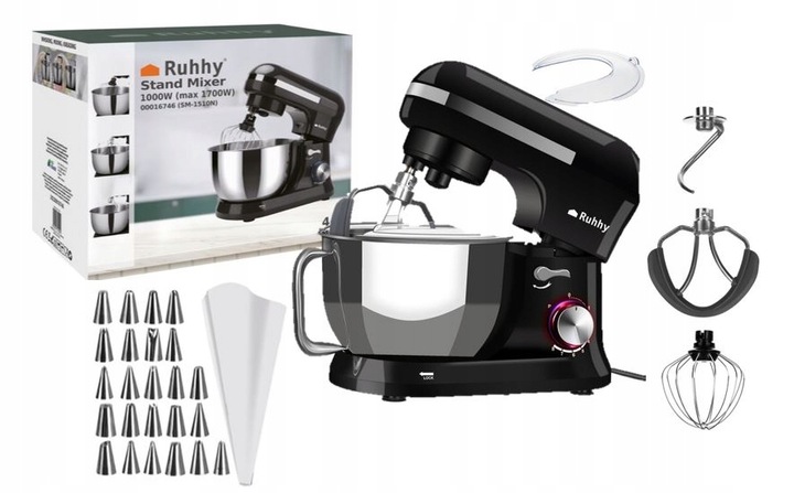 Robot kuchenny PLANETARNY 1700W domowy z 8 biegów prędkości + system PULSE