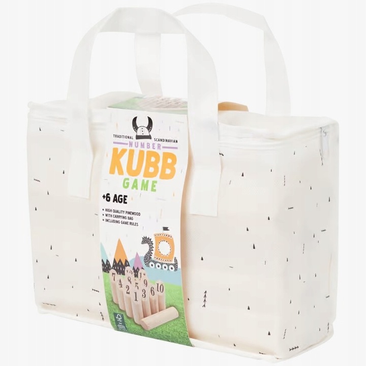 KUBB Towarzyska Gra Skandynawskie KRĘGLE z drewna szwedzka zabawa ZBIJAK 3+