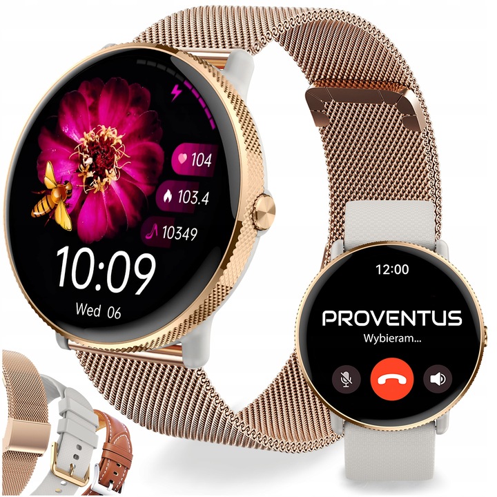 SMARTWATCH DAMSKI AMOLED FUNKCJA ROZMOWY SMS CIŚNIENIOMIERZ POMIAR TĘTNA