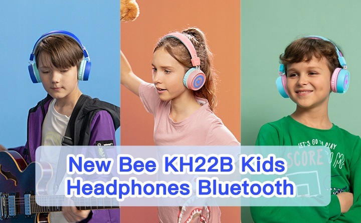 SŁUCHAWKI DLA DZIECI NEW BEE KH22B BEZPRZEWODOWE SKŁADANE LED BLUETOOTH 32h