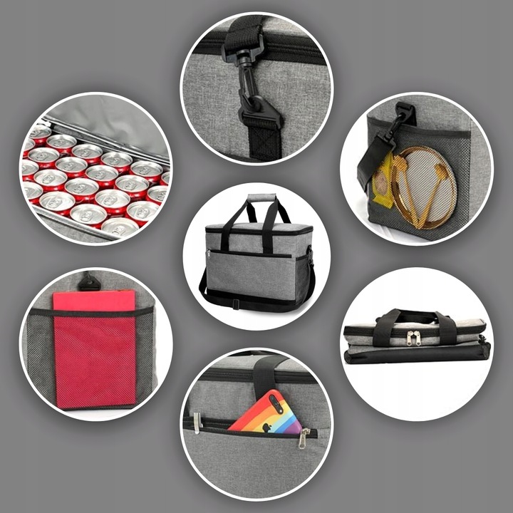 TORBA TERMICZNA TERMOIZOLACYJNA NA PLAŻĘ PODRÓŻNA LODÓWKA TURYSTYCZNA 20L