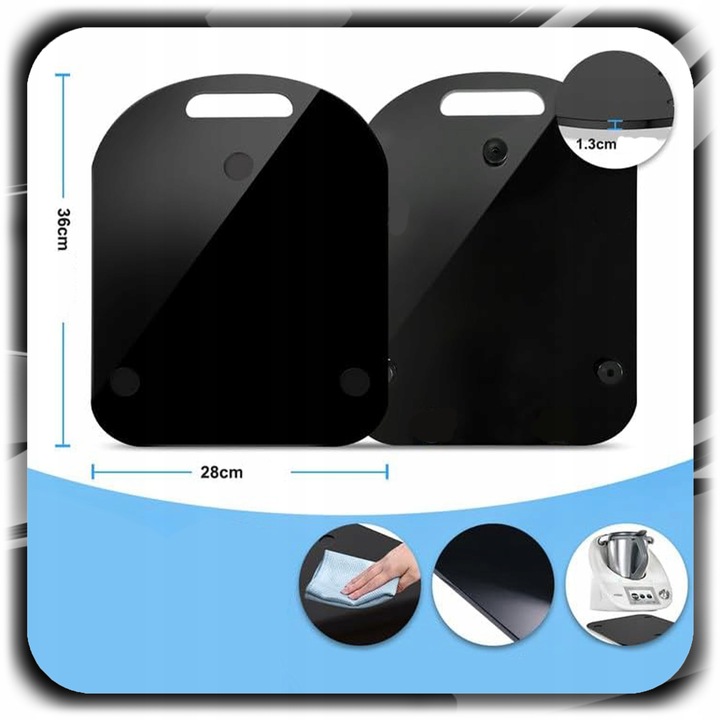 DESKA PODSTAWKA PODKŁADKA POD THERMOMIX TERMOMIX TERMOMIKS TM5 TM6 CZARNA