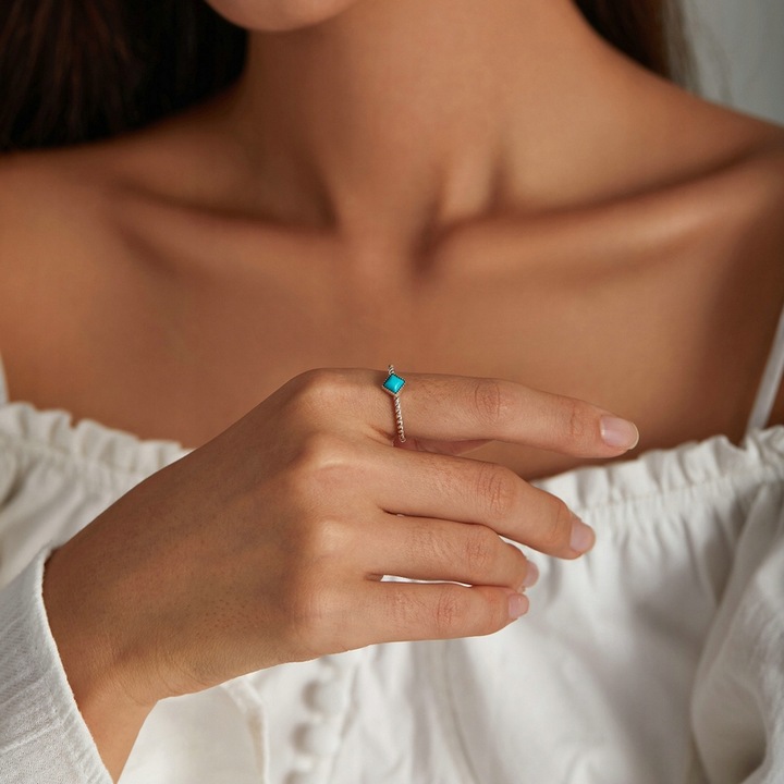 Srebrny Pierścionek Regulowany Geometryczny Srebro