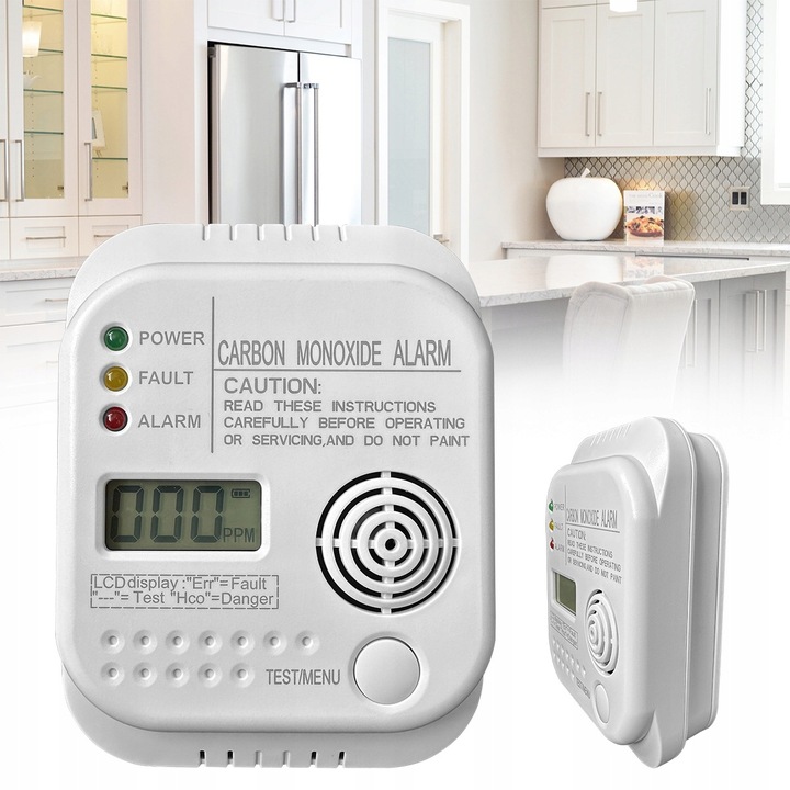 Bezprzewodowy czujnik gazu tlenku węgla czadu i dymu na baterię alarm