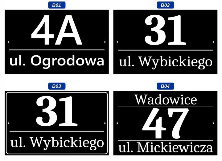 Tabliczka Adresowa CZARNA Duża - METALOWA - UV