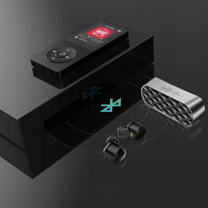 ODTWARZACZ MUZYCZNY MP3 RADIO MINI DYKTAFON + SŁUCHAWKI 16GB PRZENOŚNY