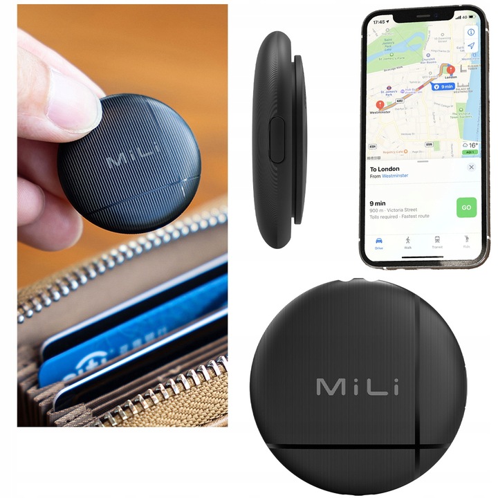 Lokalizator GPS LiTag MiLi IOS APLLE do plecaka kluczy bagażu roweru obroży