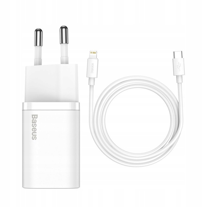BASEUS SZYBKA ŁADOWARKA SIECIOWA INTELIGENTNA KOSTKA USB C 20W 3A +KABEL IP