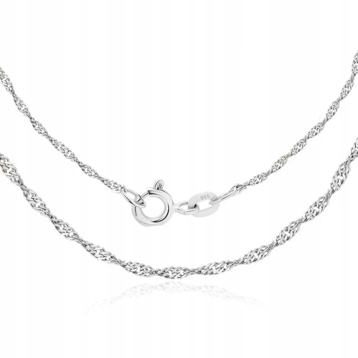 Łańcuszek srebro pr. 925 Naszyjnik Damski Srebrny SINGAPUR 50 cm x 2 mm