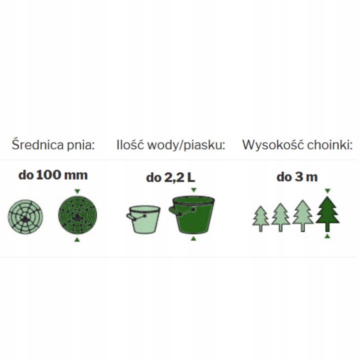 Stojak choinkowy XS duży do 3m z odżywką do choinek ciętych