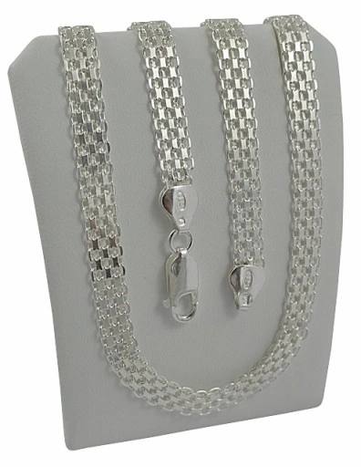 Naszyjnik Srebrny Damski Bismark Diamentowany 6,00 mm pr 925 Grawer Gratis