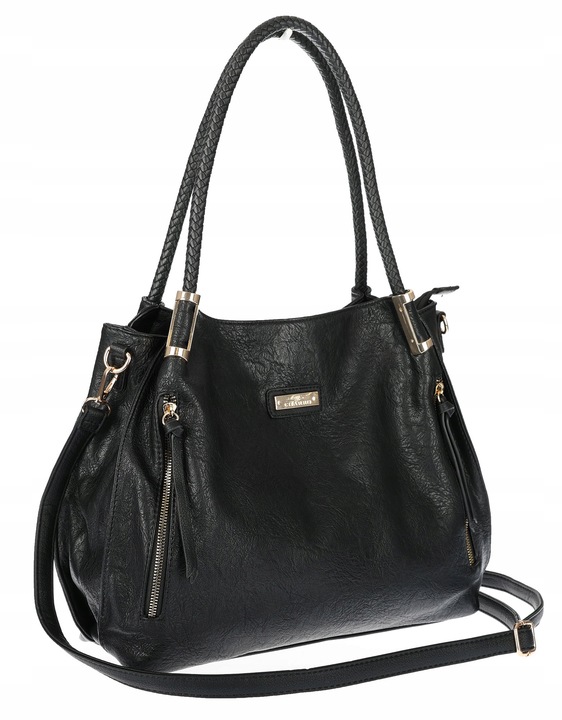Torebka Damska Shopper Worek Pojemna Miejska Modna Torba CH7721 Czarna