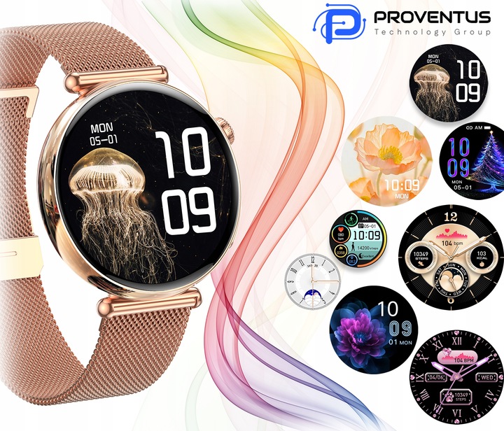 ZEGAREK SMARTWATCH DAMSKI FUNKCJA ROZMOWY EKG CIŚNIENIE MENU PL KARDIOWATCH