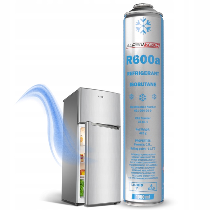 Czynnik chłodniczy klimatyzacji lodówki R600a 1000ml 420g + x 3