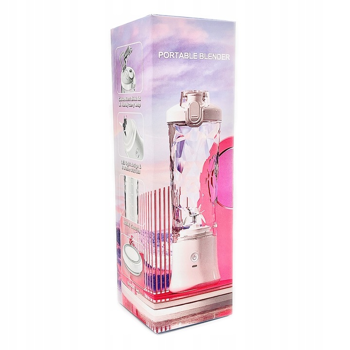 BEZPRZEWODOWY PRZENOŚNY BLENDER TURYSTYCZNY 600ML do Smoothie do Koktajli