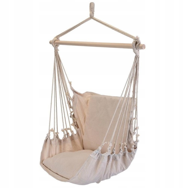 Hamak brazylijski beżowy z poduszką