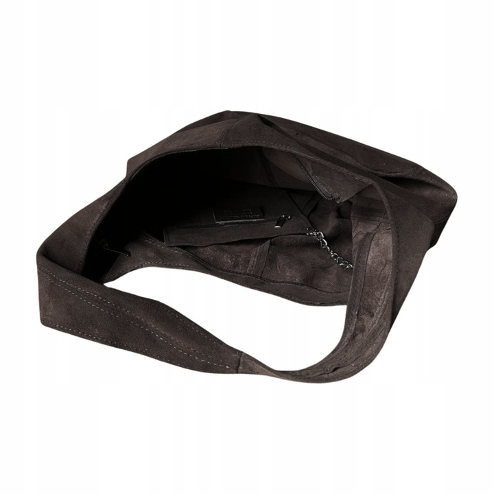 CZEKOLADOWA ZAMSZOWA TOREBKA WOREK BRĄZOWA TOREBKA ZAMSZ NATURALNY ZAMEK A4