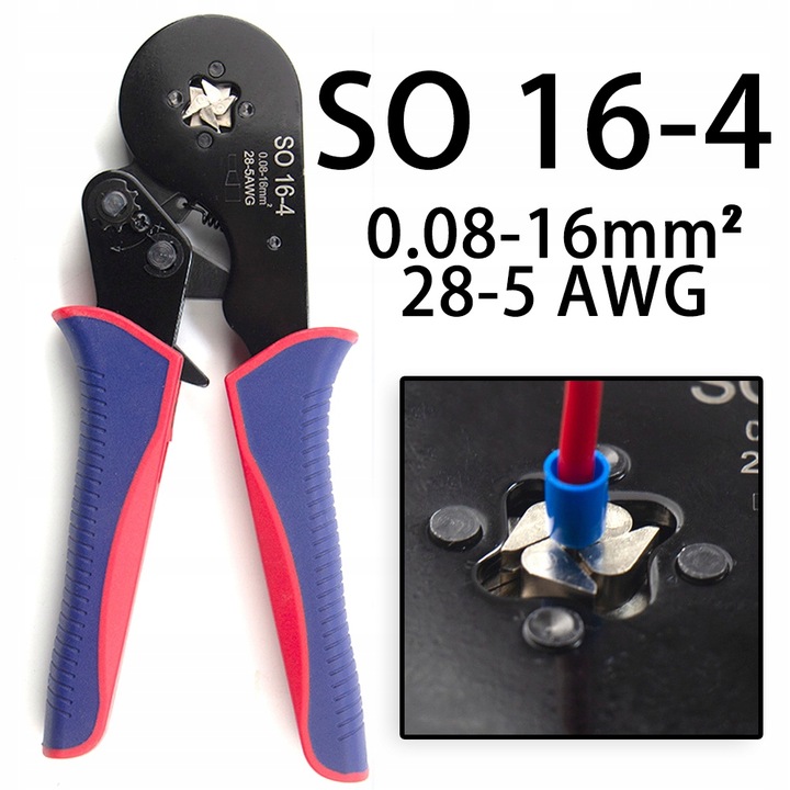 Zaciskarka Praska do Kabli 0,08 mm2 - 16 mm2 + 1200 tulejek izolowanych