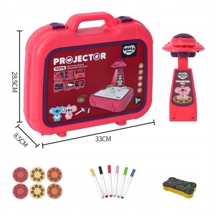 PROJEKTOR DO NAUKI RYSOWANIA RZUTNIK DLA DZIECI + 48 SLAJDÓW MAZAKI PREZENT