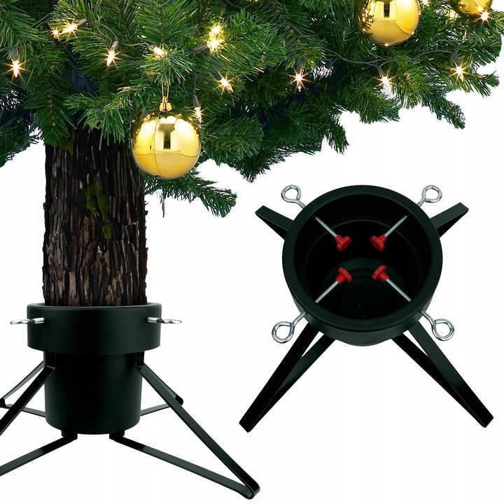 STOJAK CHOINKOWY METALOWY POD CHOINKĘ PODSTAWKA NA DRZEWKO POJEMNIK ZIELONY