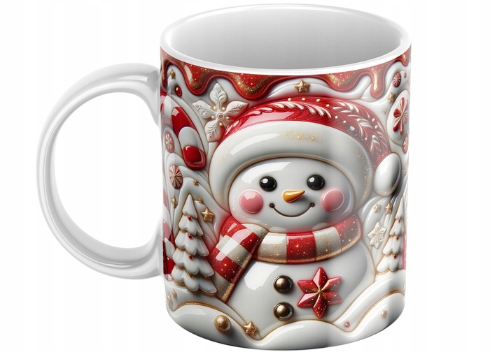 Świąteczny Kubek 3D Bałwanek - Idealny Na Prezent - NOWOŚĆ - HIT