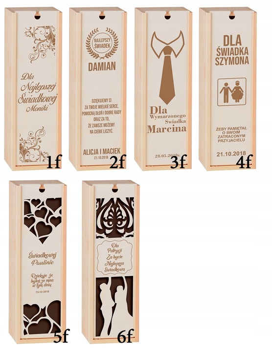 PUDEŁKO SKRZYNKA NA WINO GRAWER PREZENT ŚLUB PRIM