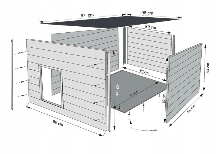 Buda dla Psa Premium Ocieplona Podłoga i Dach 2XL 96 x 65 Teak