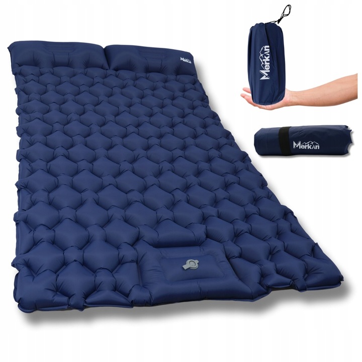 Materac Dmuchany Łóżko Dwuosobowe Z Pompką Do Spania Turystyczne Mata Lekka