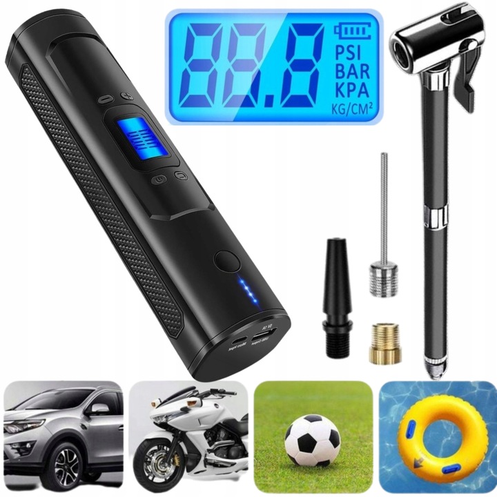 Kompresor Akumulatorowy 150PSI LCD – Pompka na akumulator bezprzewodowa