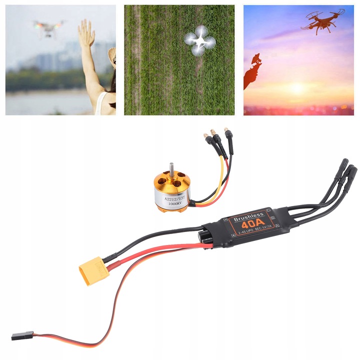 SILNIK 2212 1000KV 40A BEZSZCZOTKOWY ZESTAW ESC DO HELIKOPTERA RC DRONE FPV