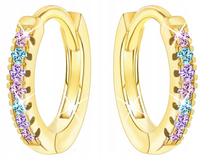 Srebrne kolczyki dla dzieci kółka pozłacane dla dziewczynki srebro 925