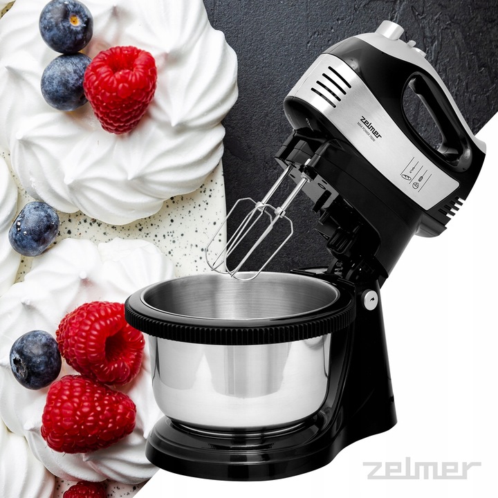 MIKSER RĘCZNY ZELMER LEKKI ROBOT KUCHENNY 4 KOŃCÓWKI Z MISĄ 2,5L TURBO 700W