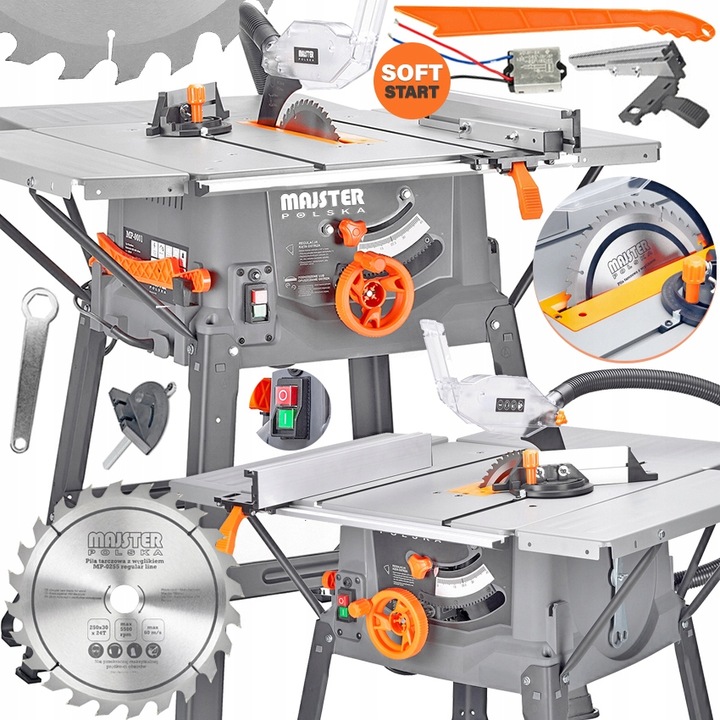 PIŁA STOŁOWA 3400W krajzega przecinarka drewna tarczowa SOFT Start 4-Blaty