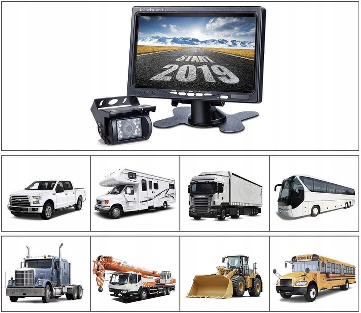 ZESTAW PARKOWANIA Kamera cofania + Monitor LCD 7'