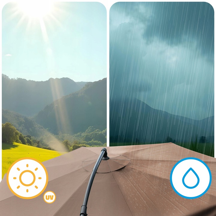 Parasol ogrodowy duży składany z wysięgnikiem pokrowiec 8 segmentów Ø 350cm