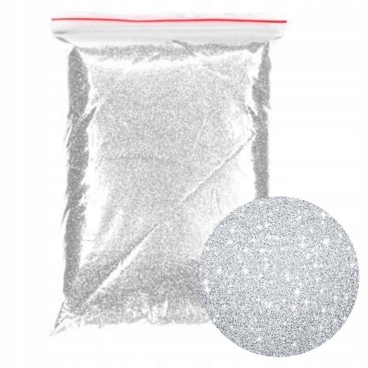 Brokat Sypki Srebrny Drobny 1kg do Farb Ściań Fug Dekoracyjny Ozdobny DIY