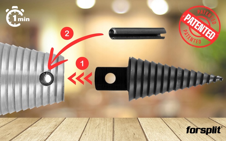 Świder do Drewna fi 100 mm otwór 35 mm / stożek / łuparka / rębak