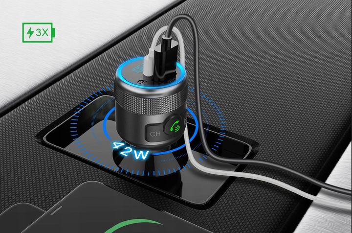 Bluetooth BT FM Transmiter Urbii QC PD Extra Bass Metal 42W